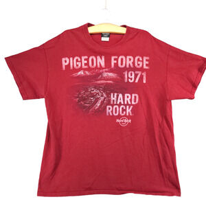 Hard Rock Cafe Mens Pigeon Forge 1971 T-Shirt Red XL Short Sleeve 100% Cotton